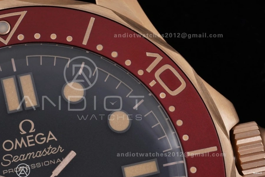 Best VSF Seamaster Mesh Dial Black A8806 Diver Bracelet 300M on Edition Gold Rose 1:1 1230